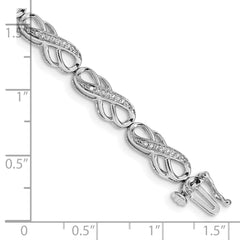 14k White Gold Diamond Infinity Symbol Link Bracelet