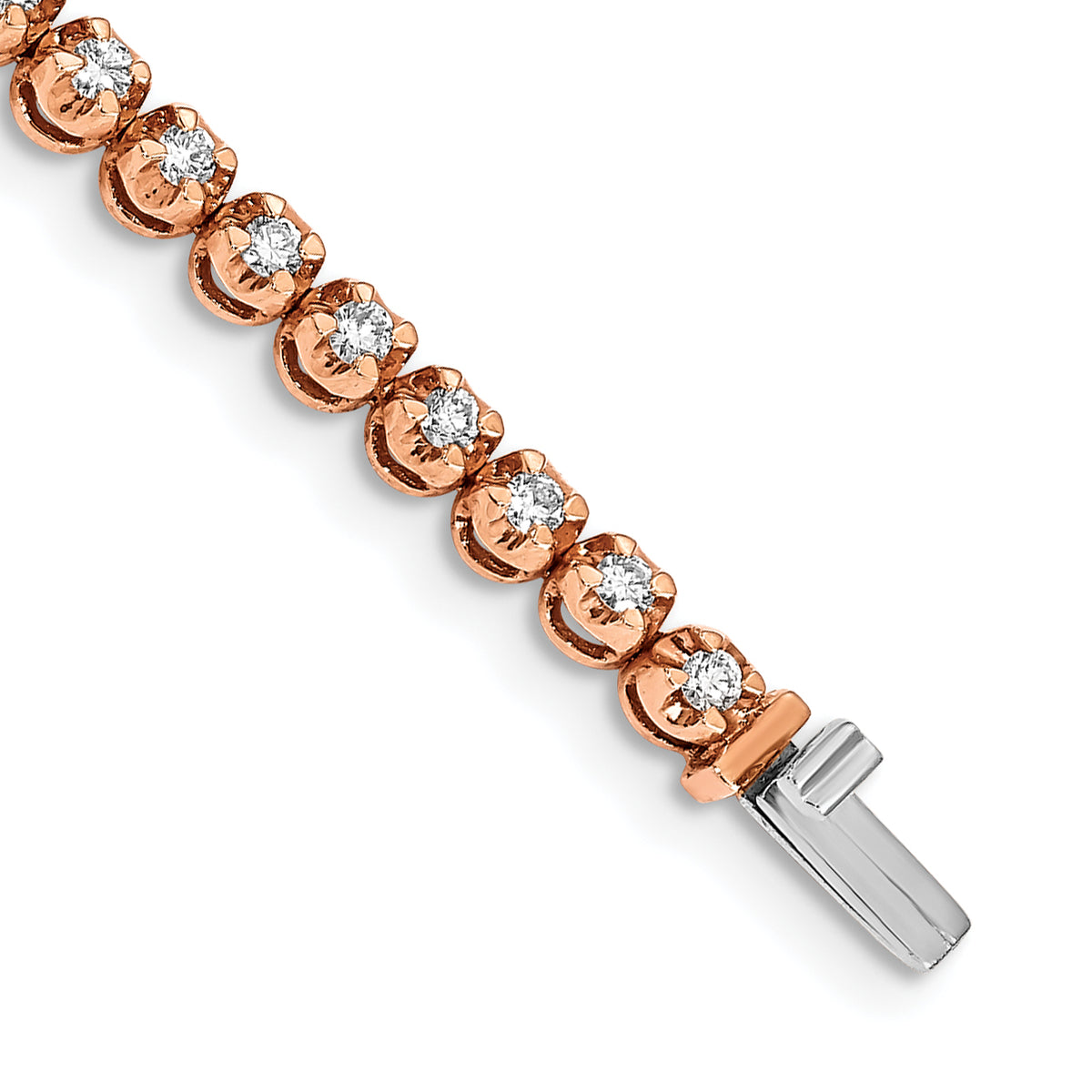 14k Rose Gold Diamond Bracelet