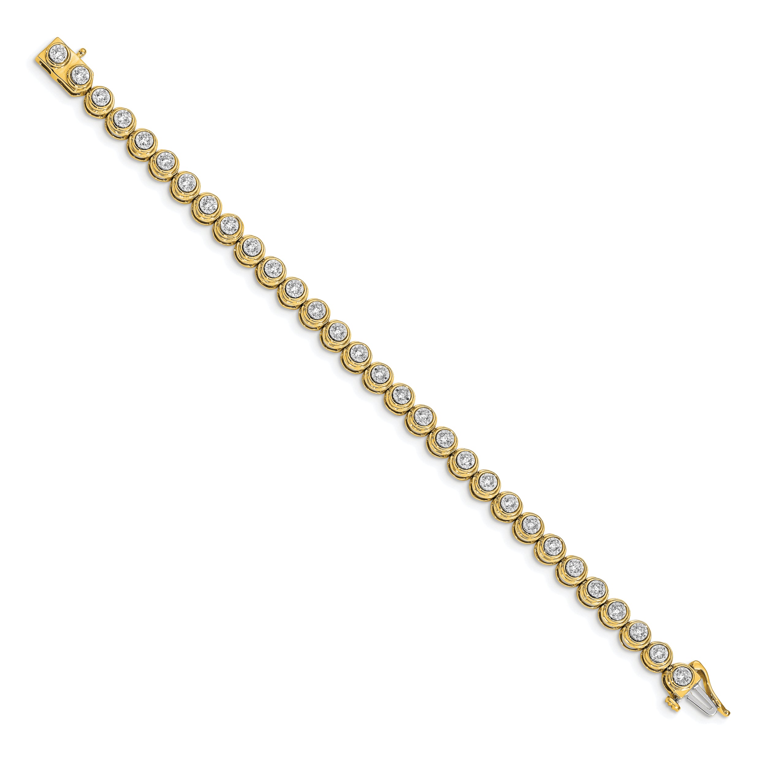 14k Diamond Circle Link Bracelet