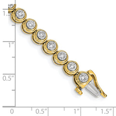 14k Diamond Circle Link Bracelet