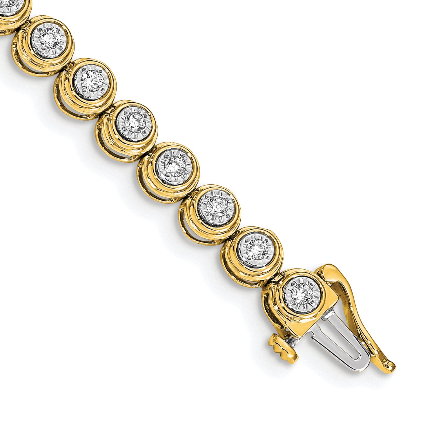 14k Diamond Circle Link Bracelet