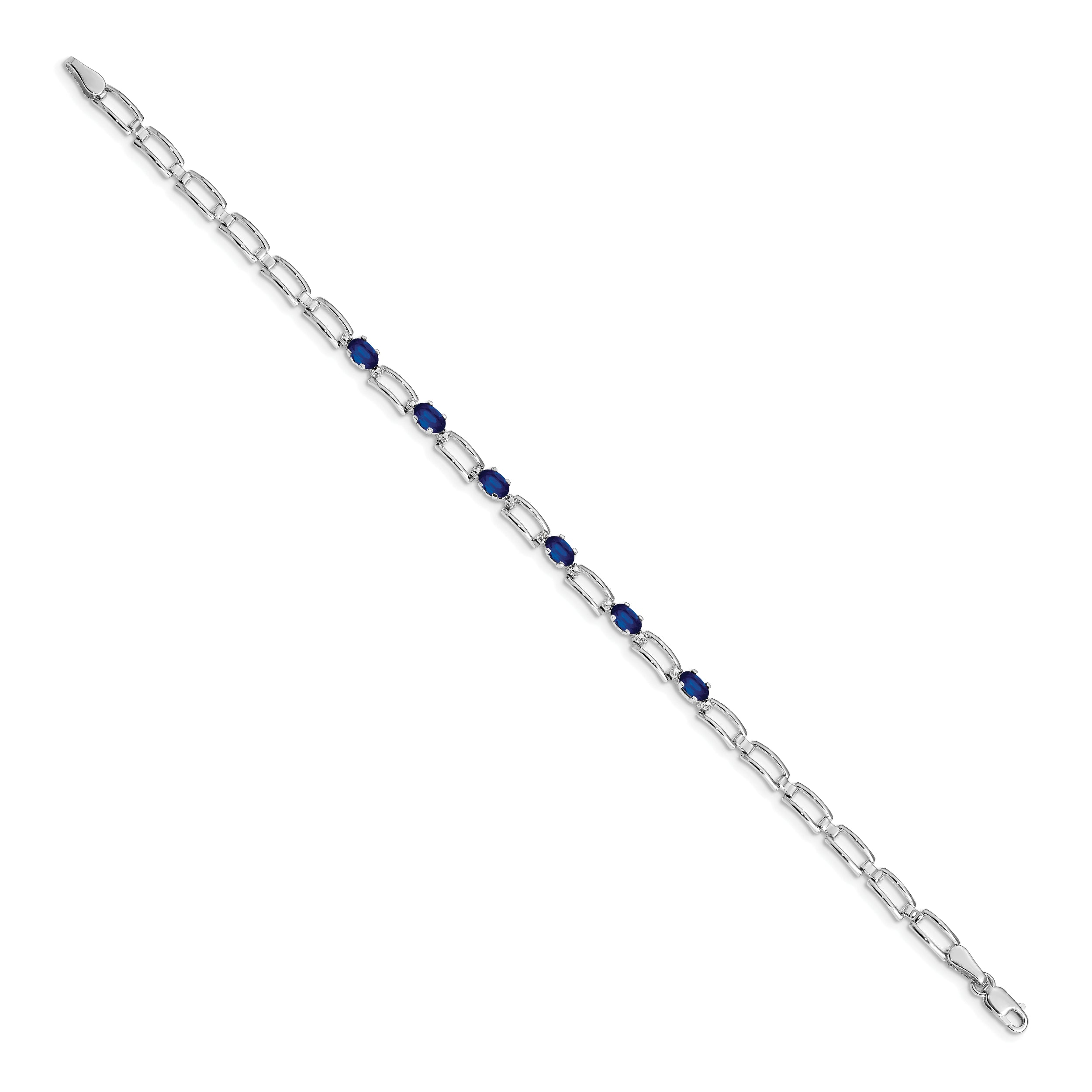 14k White Gold Sapphire Bracelet