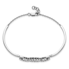 14K White Gold Lab Grown Diamond VS/SI GH, Cluster Bangle Bracelet