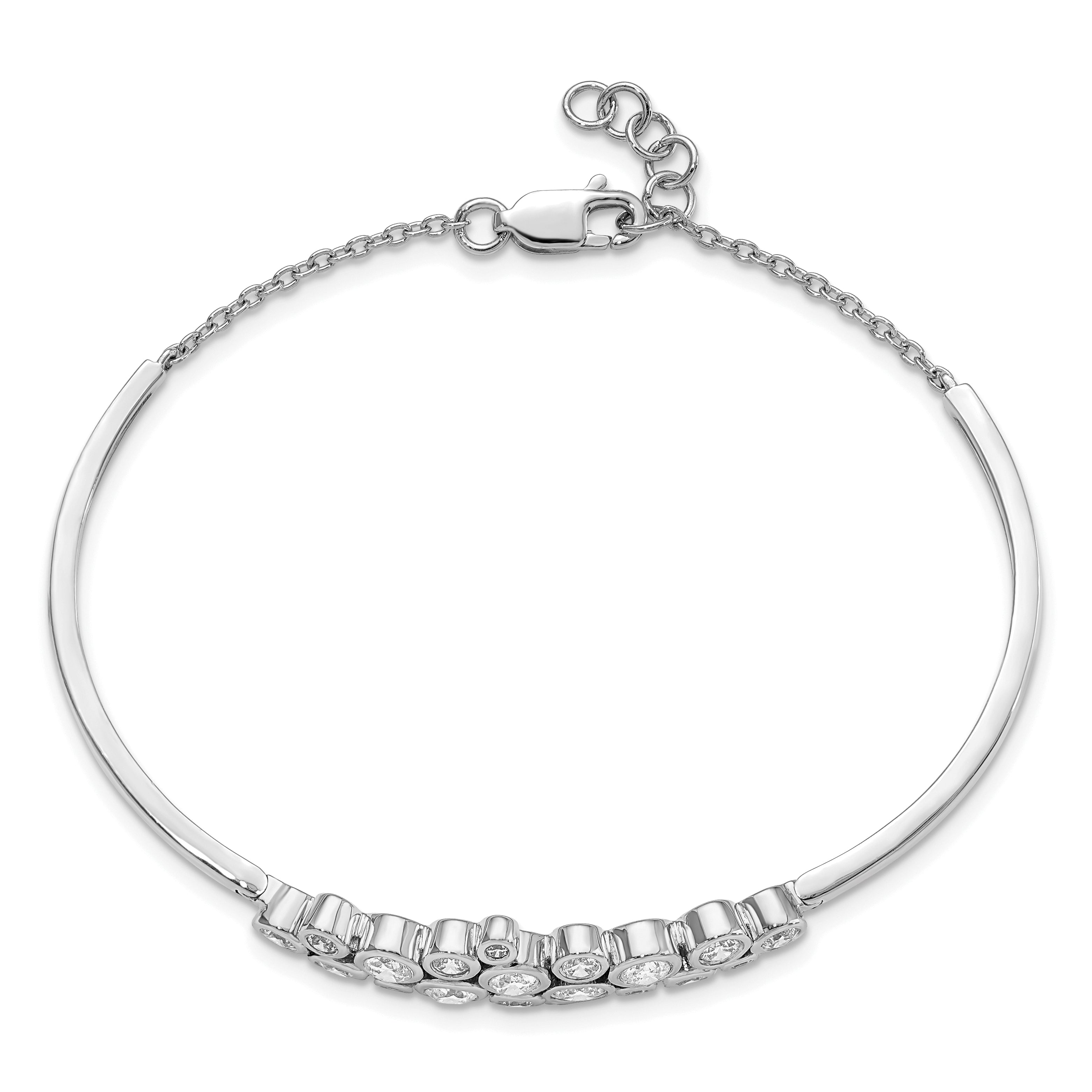 14K White Gold Lab Grown Diamond VS/SI GH, Bangle Bracelet