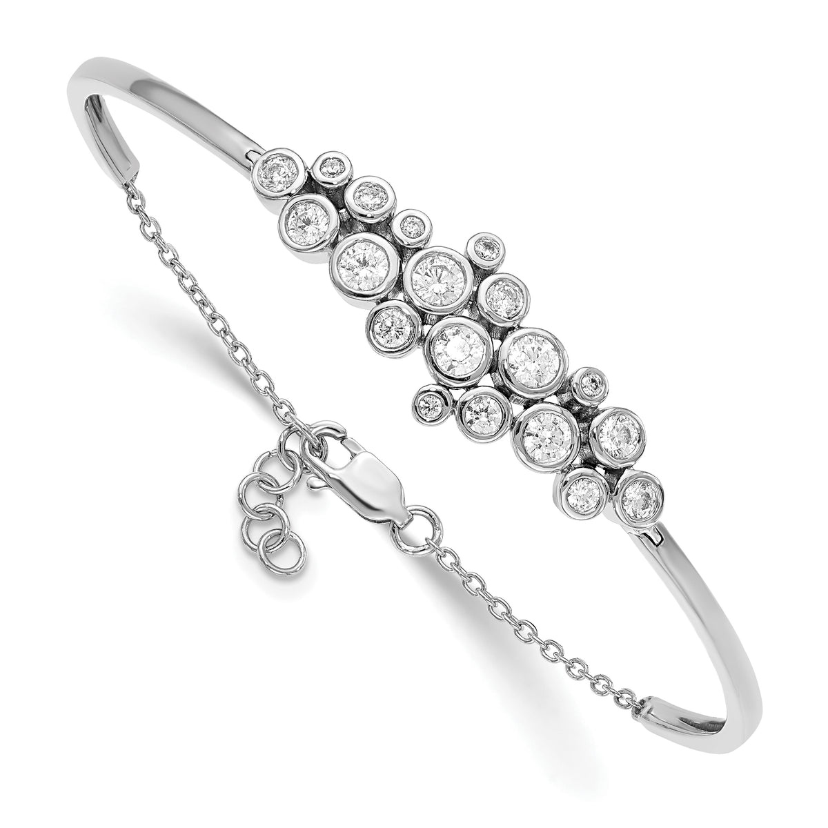 14K White Gold Lab Grown Diamond VS/SI GH, Bangle Bracelet