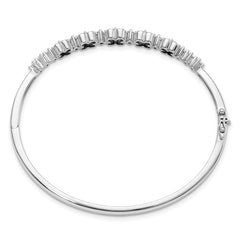 14K White Gold Lab Grown Diamond VS/SI GH, Cr.Emerald Bangle Bracele