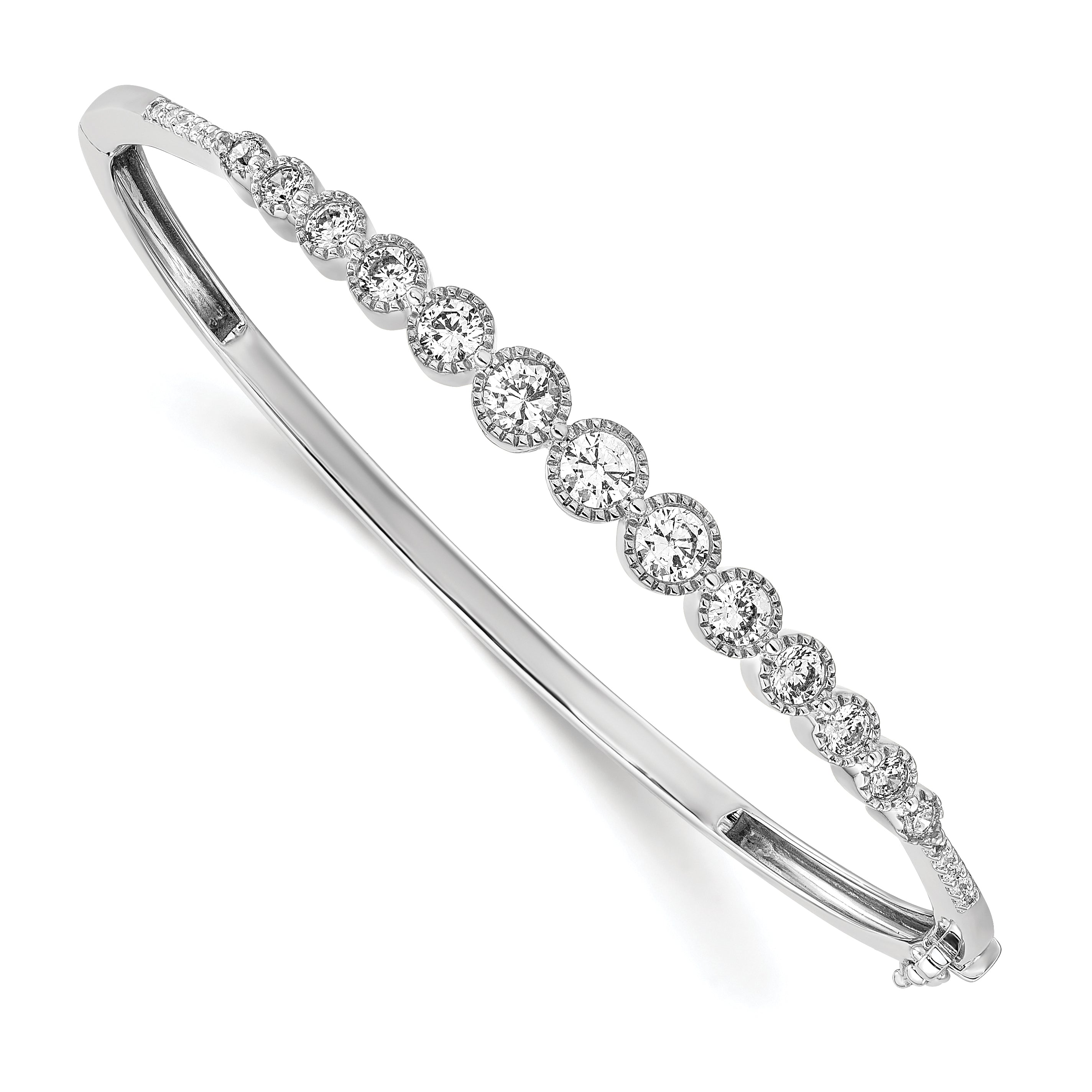 14K White Gold Lab Grown Diamond VS/SI GH, Bangle Bracelet