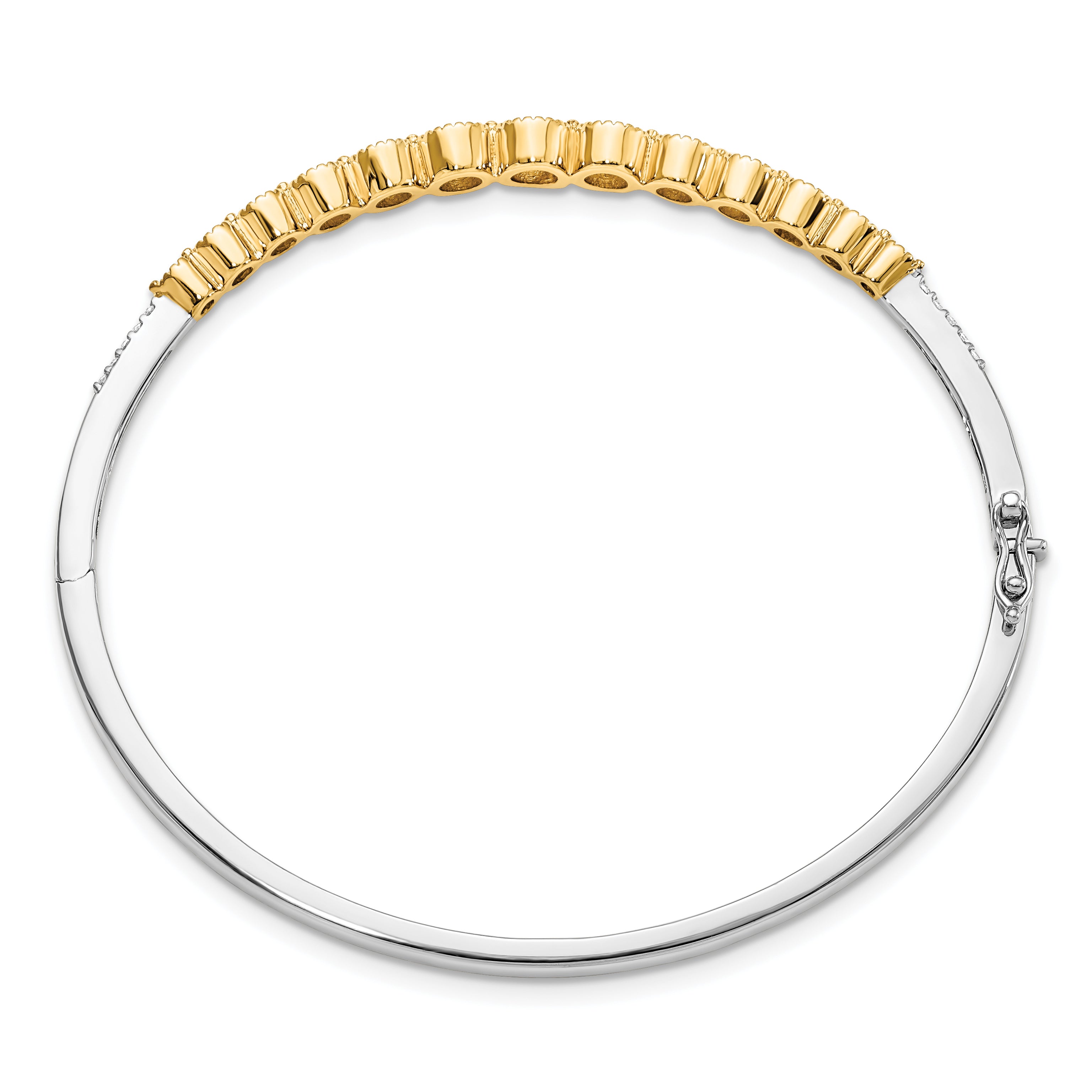 14K Two-Tone Lab Grown Diamond VS/SI GH, Bangle Bracelet