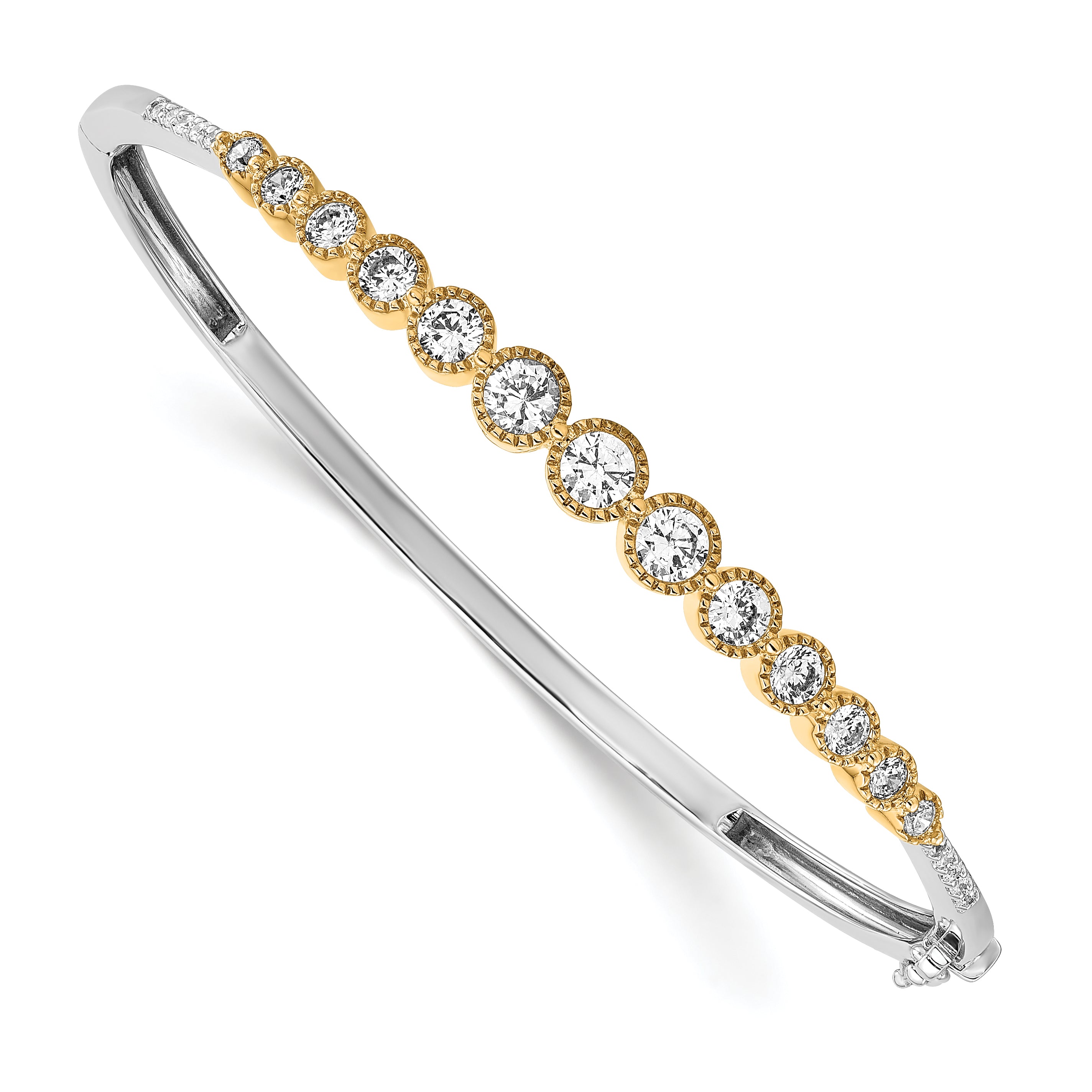 14K Two-Tone Lab Grown Diamond VS/SI GH, Bangle Bracelet