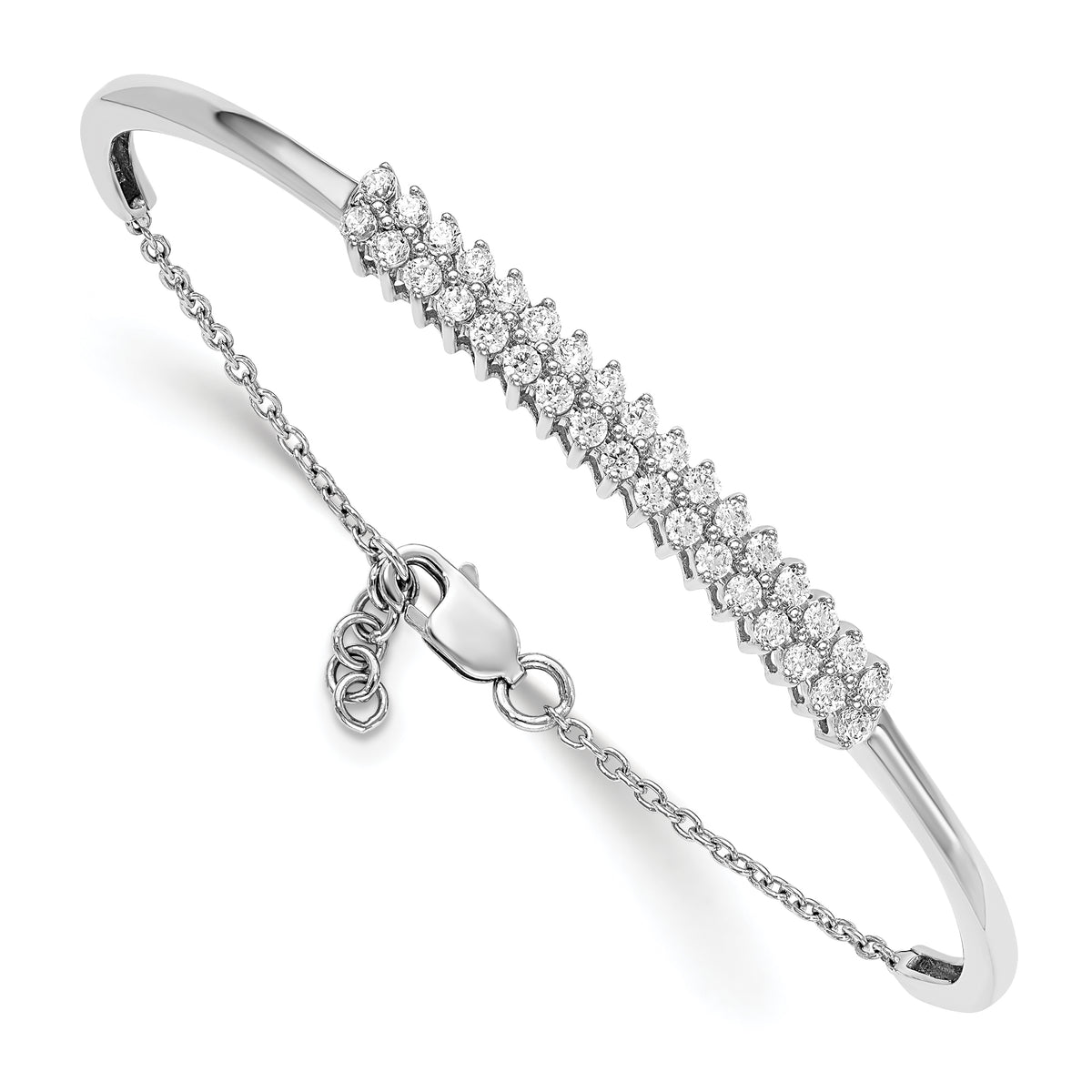 14K White Gold Lab Grown Diamond VS/SI GH, Bangle Bracelet