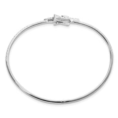 14K White Gold Lab Grown Diamond Star Hinged Bangle