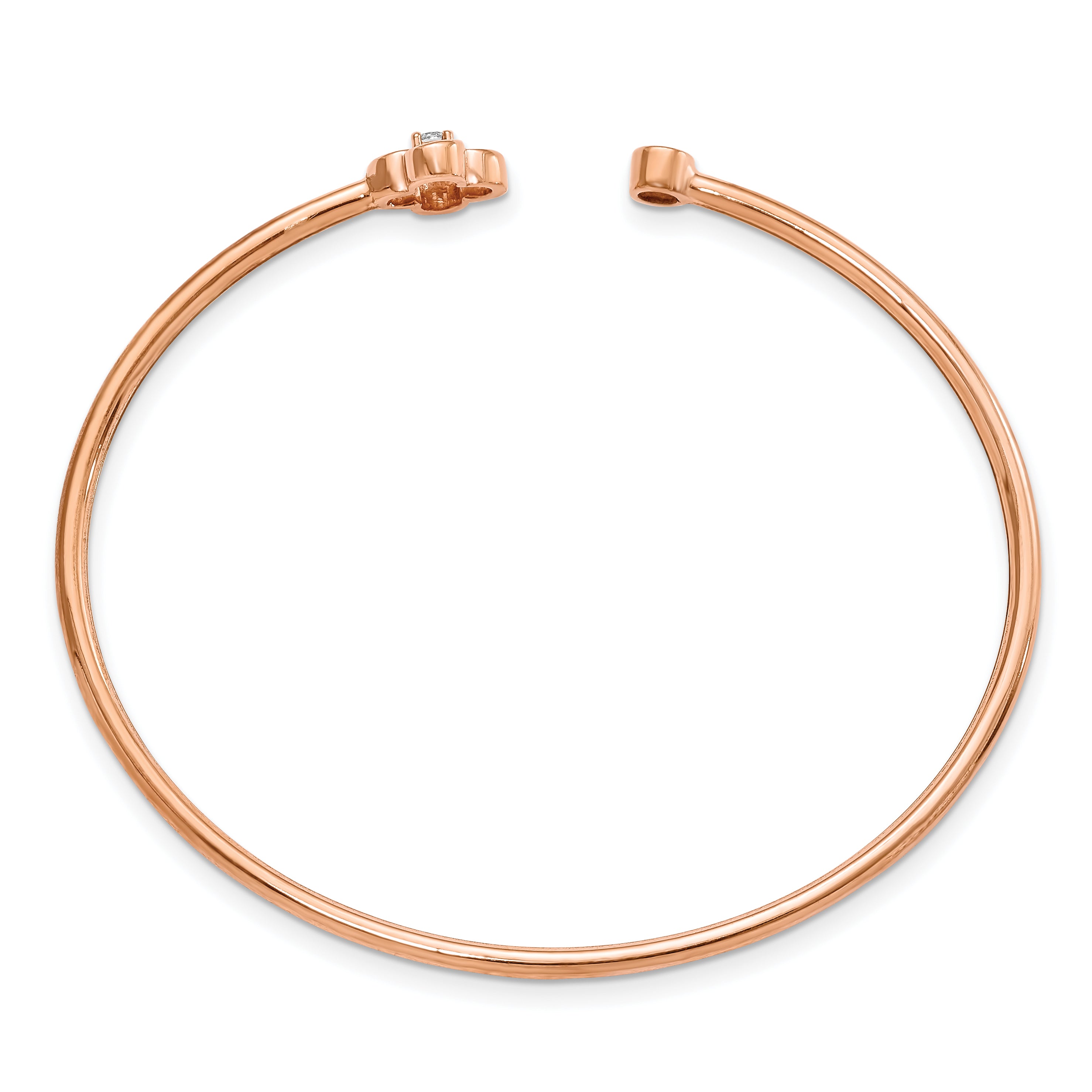 14K Rose Gold Lab Grown Diamond VS/SI GH, Floral Flexible Bangle