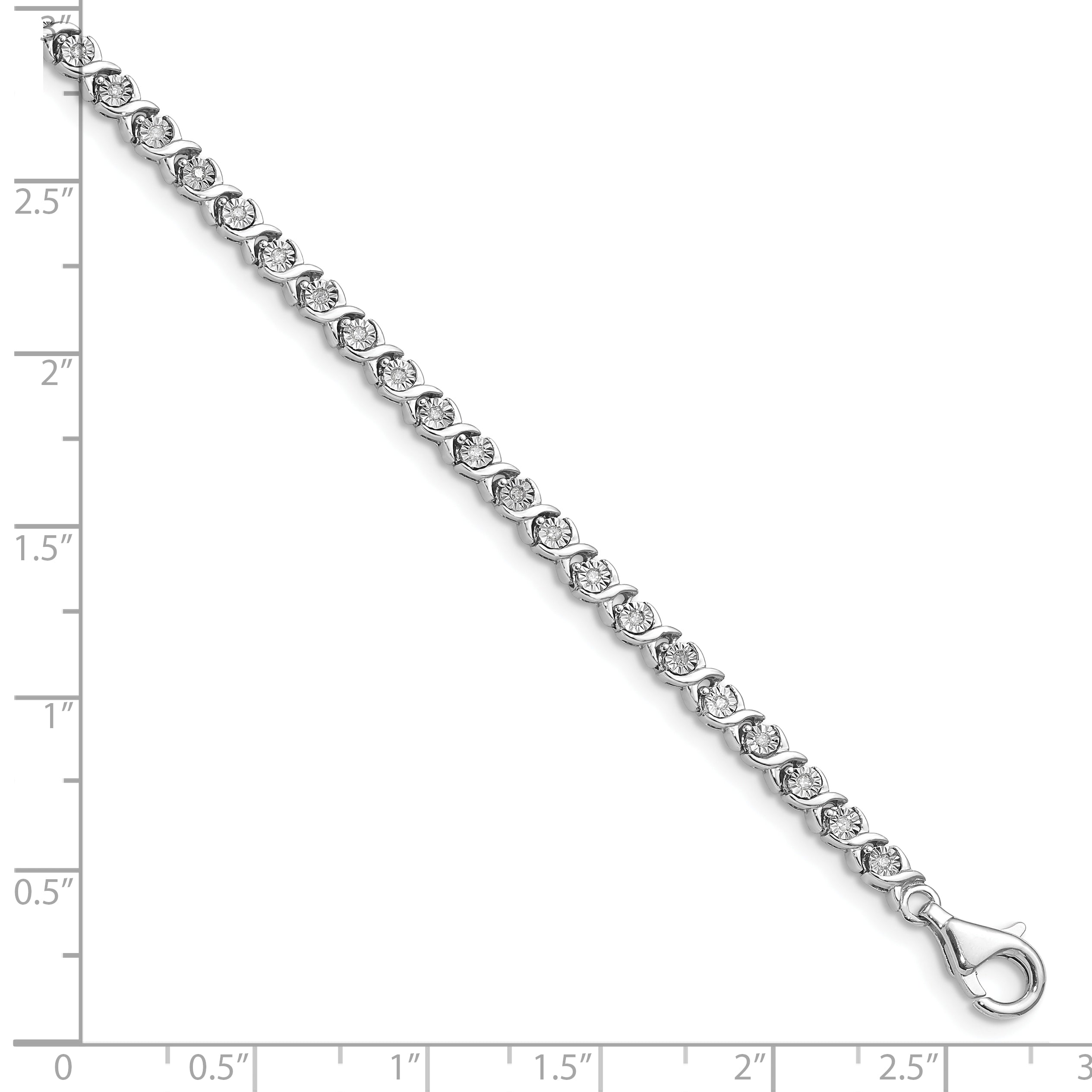 14K White Lab Grown Diamond Tennis Bracelet