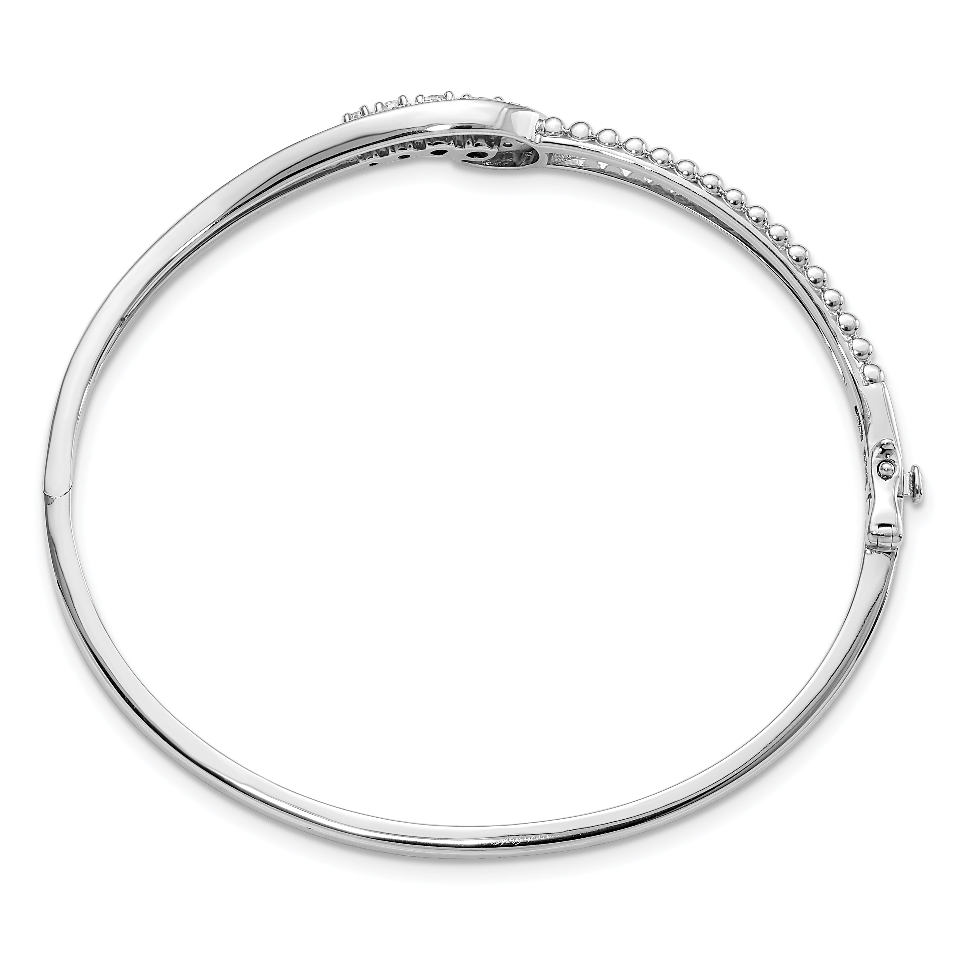 14K White Lab Grown Diamond Infinity Double Bracelet Bangle