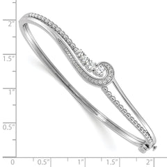 14K White Lab Grown Diamond Infinity Double Bracelet Bangle