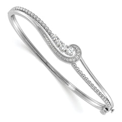 14K White Lab Grown Diamond Infinity Double Bracelet Bangle