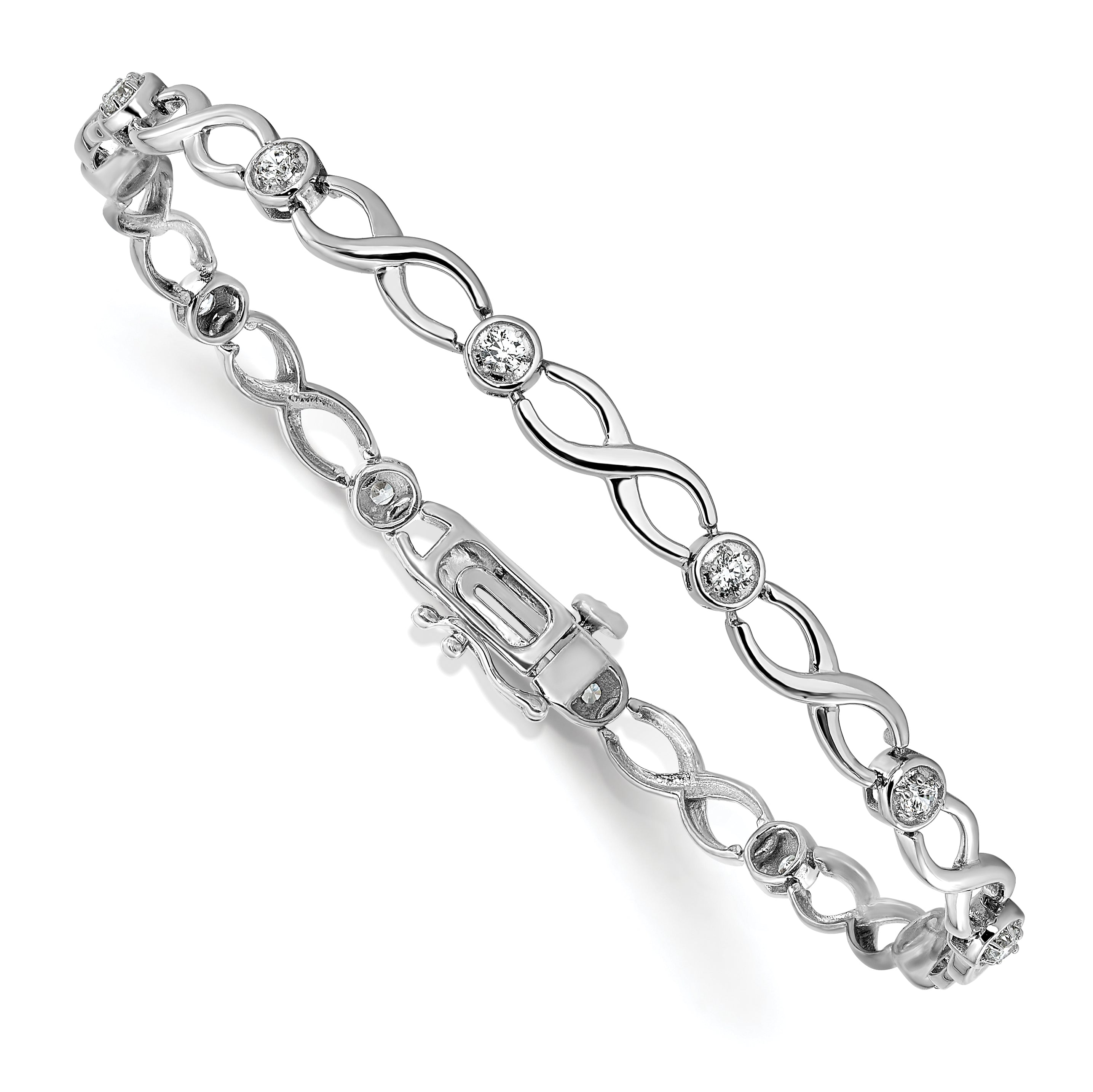 14K White Gold Lab Grown Diamond Infinity Bracelet