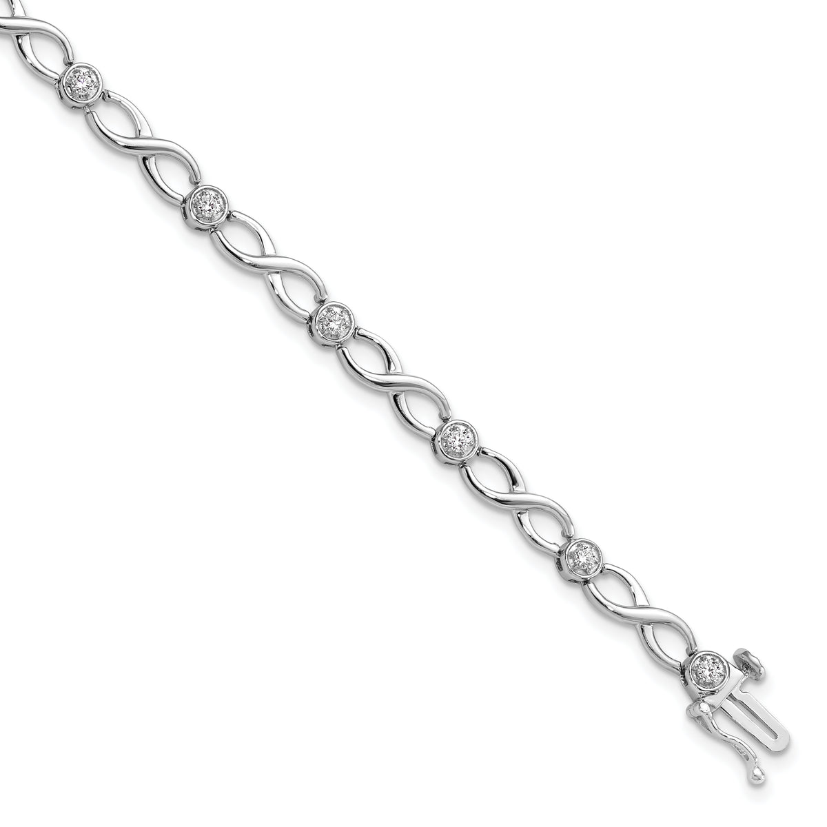 14K White Gold Lab Grown Diamond Infinity Bracelet