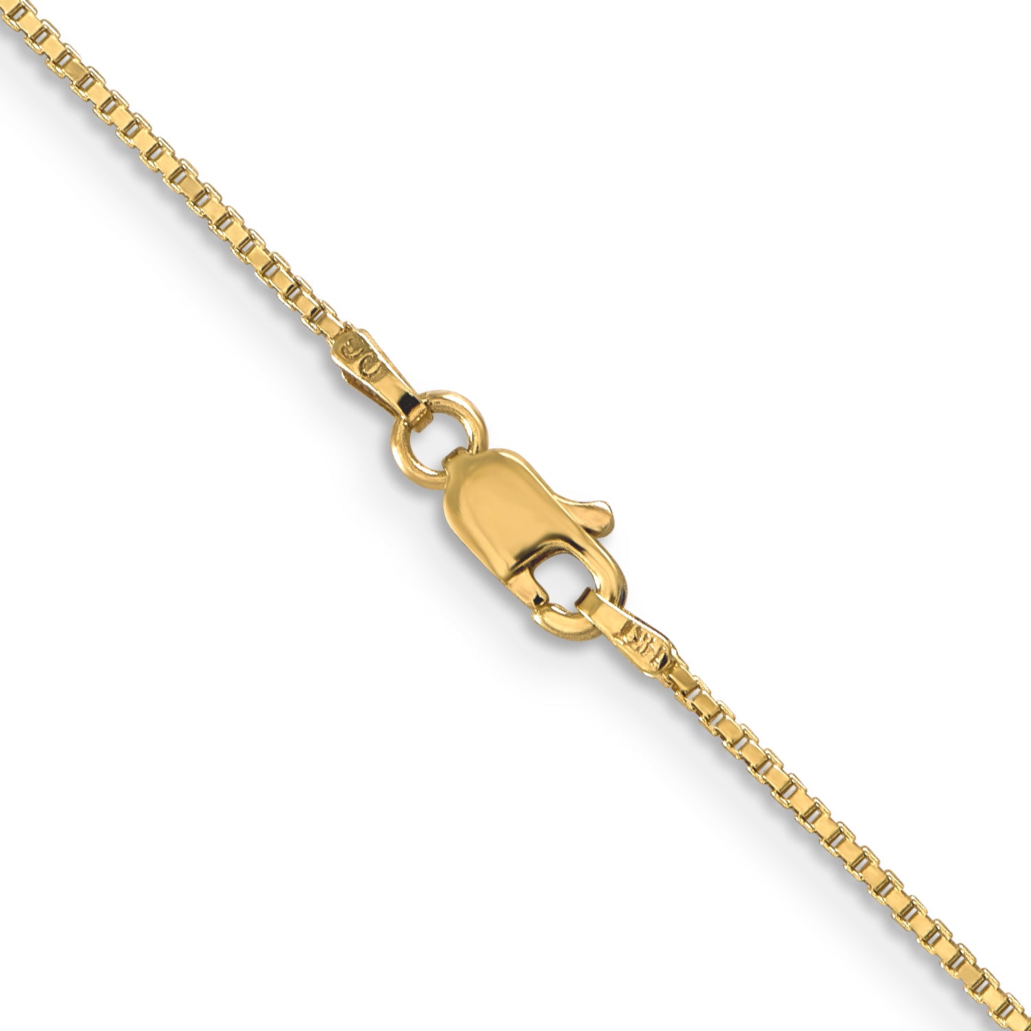 14K 14 inch 1mm Box with Lobster Clasp Chain