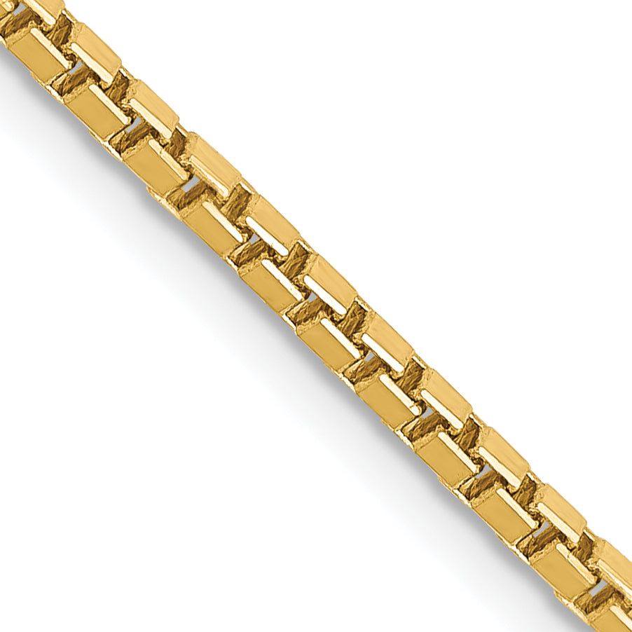 14K 30 inch 1.9mm Box with Lobster Clasp Chain