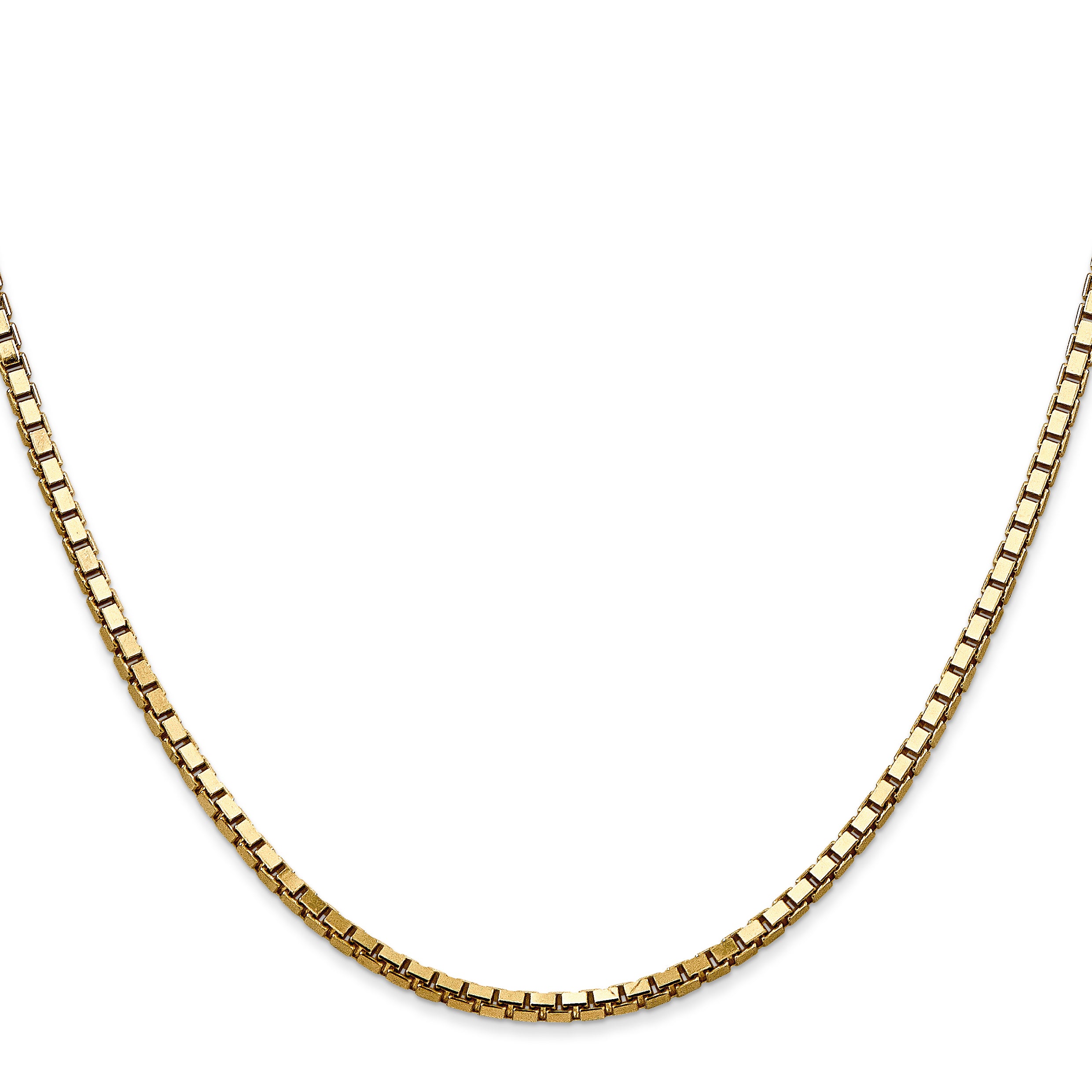 14K 18 inch 2.5mm Box with Lobster Clasp Chain