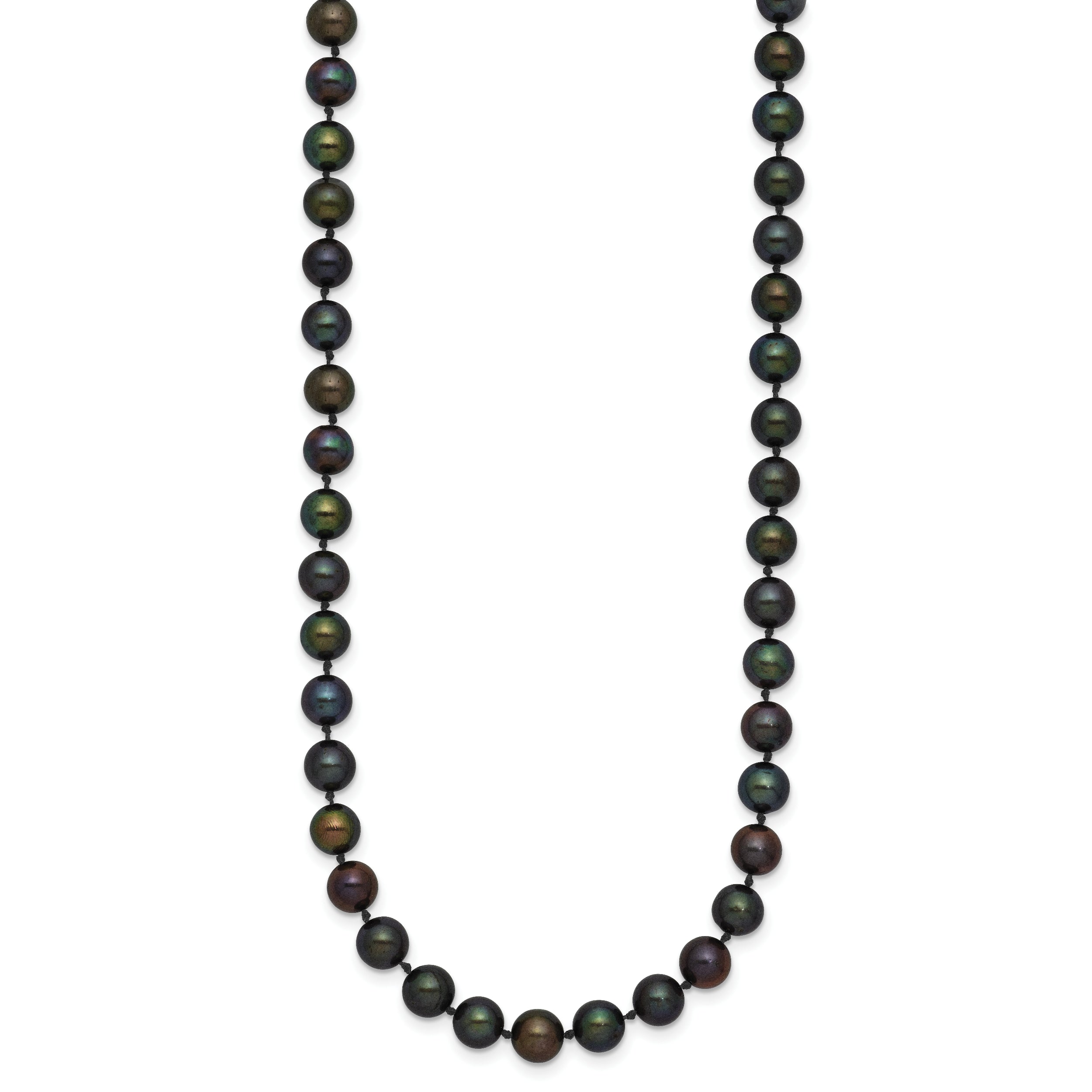 14K Gold Black Freshwater Pearl Necklace Elegant 16 Women's Jewelry