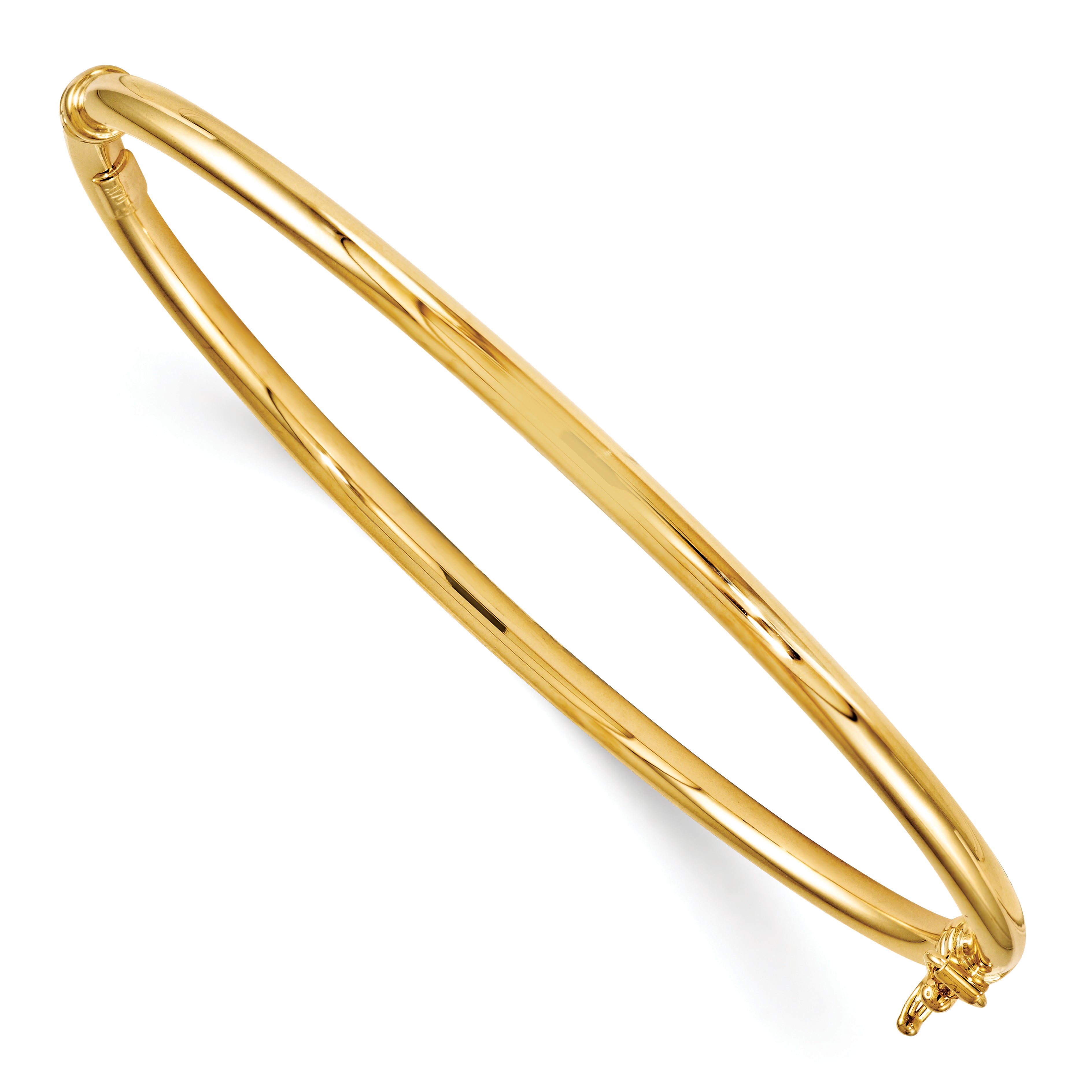 14K Polished Hinged Bangle