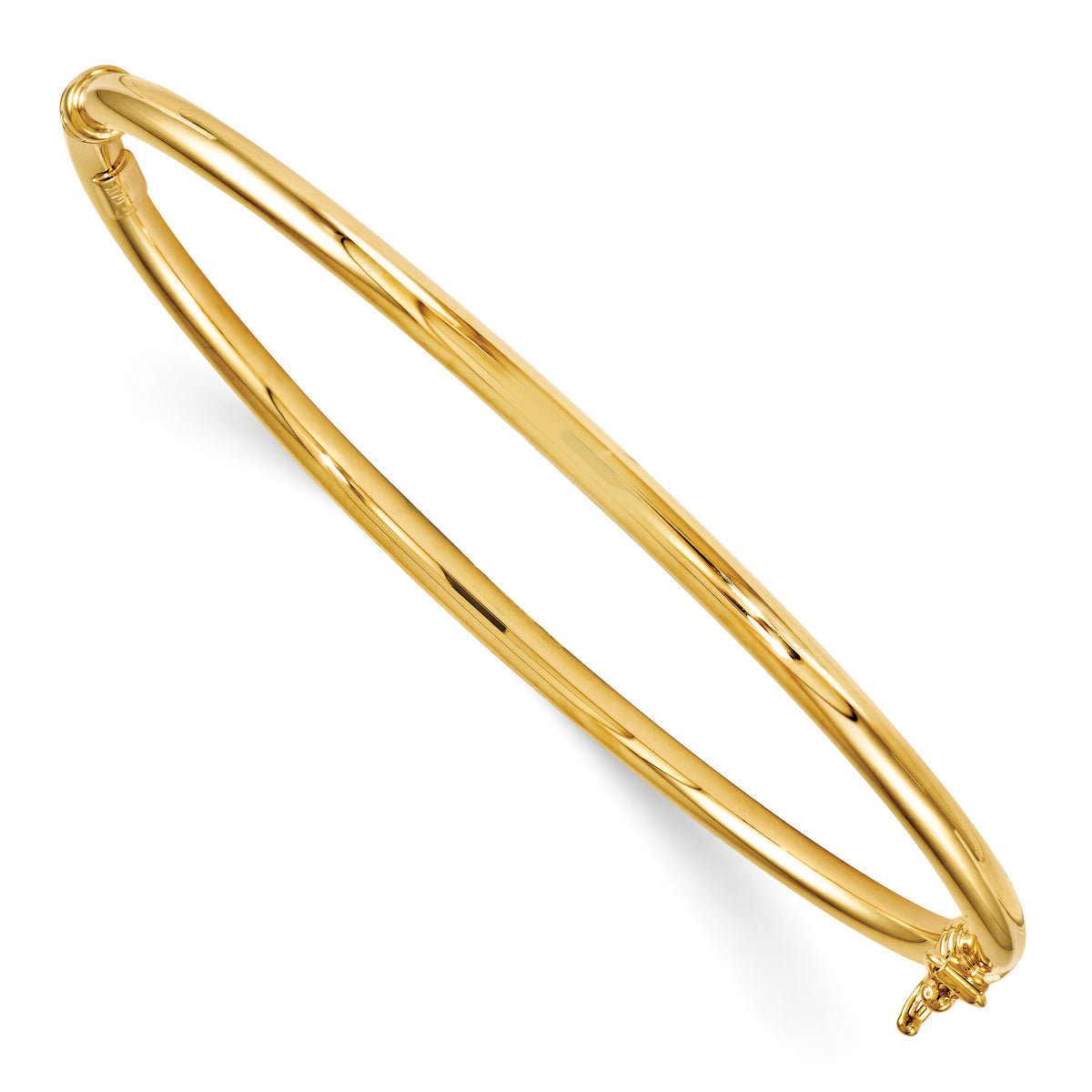 14K Polished Hinged Bangle