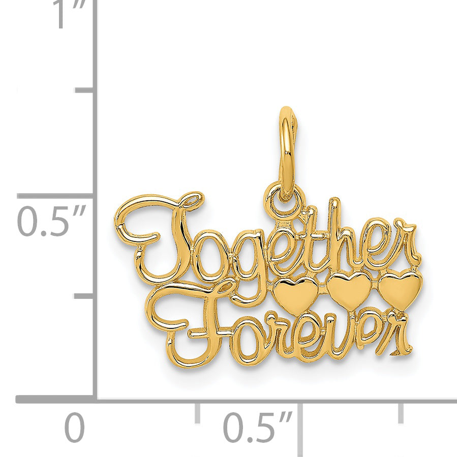 14K Gold Together Forever Charm with Polished Elegant Finish