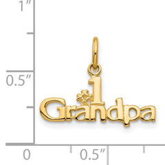 14K Gold #1 Grandpa Pendant with Flat Back Design