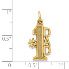 14K Gold #1 DAD Charm for Men Elegant Flat Back Design