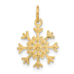 14K Gold Snowflake Charm with Flat Back Elegant Design