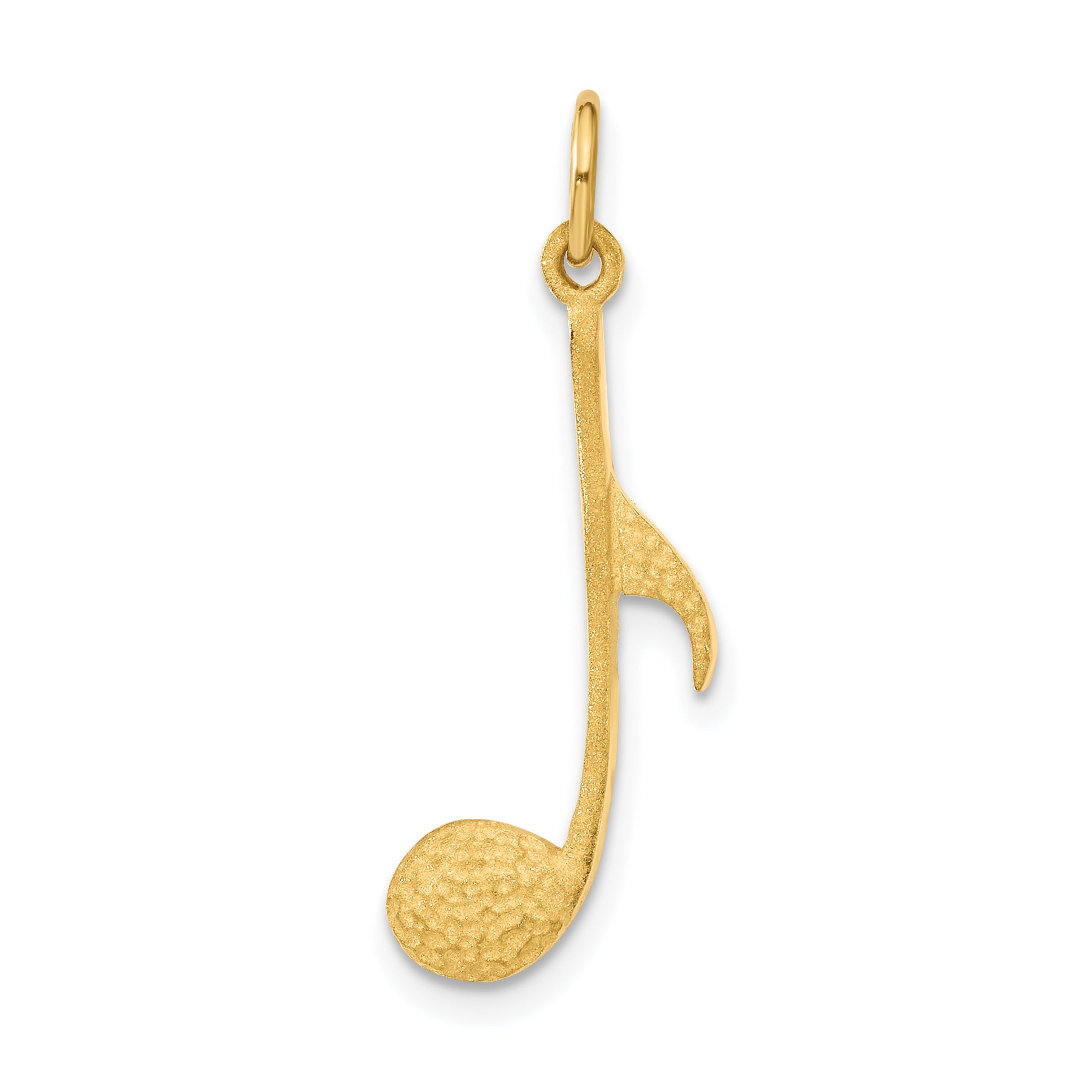 14k Satin Musical Note Charm