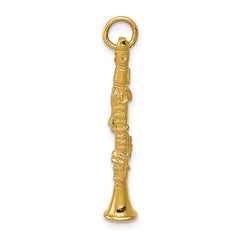 14k 3-D Clarinet Charm