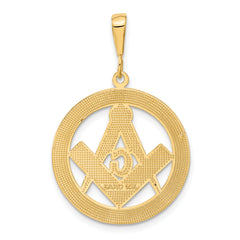 14k Polished & Textured Large Masonic Symbol Pendant