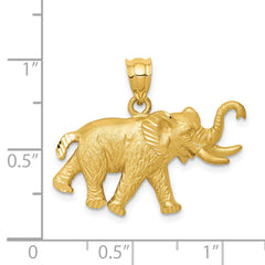 14K Gold Elephant Pendant for Men Solid and Elegant Design