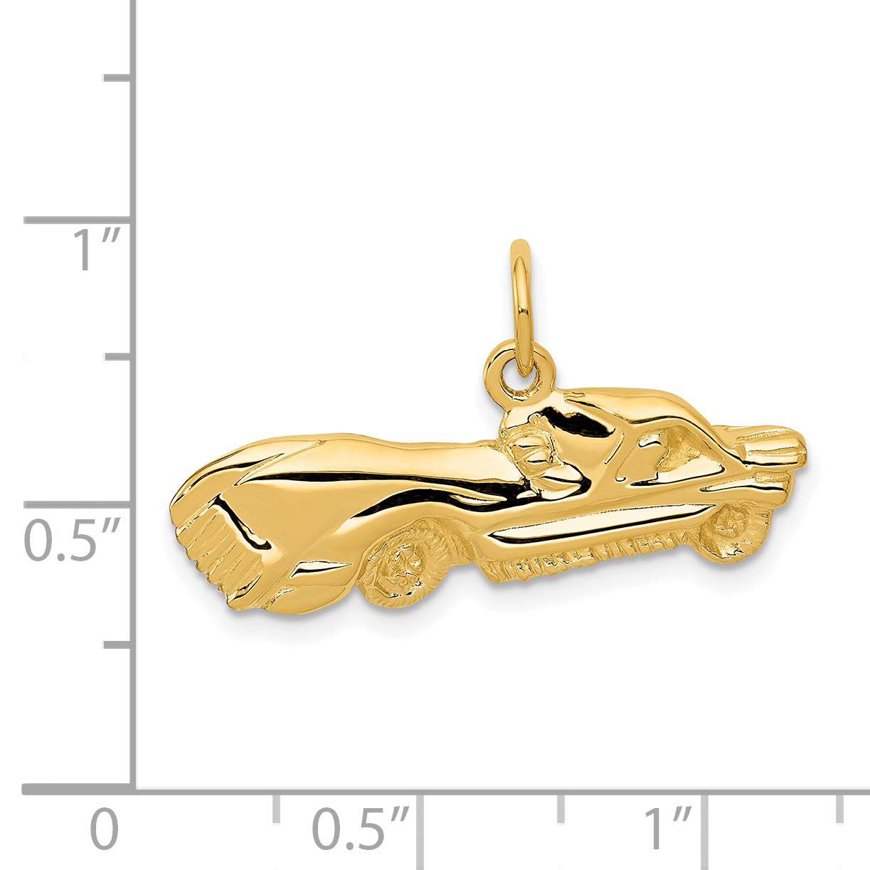 14K Gold Sports Car Charm with Polished Finish for Men