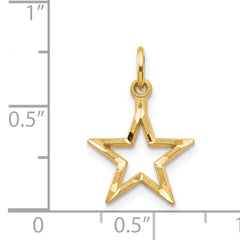 14K Gold Diamond-Cut Star Charm with Polished Finish by Sophia Jewelers