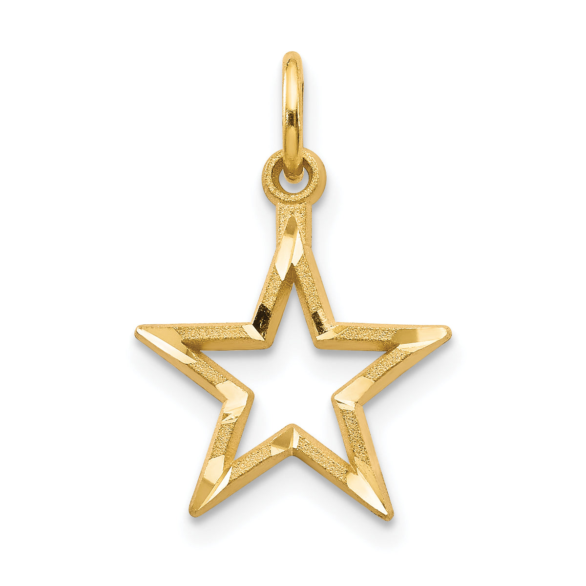 14k Diamond-cut Star Charm