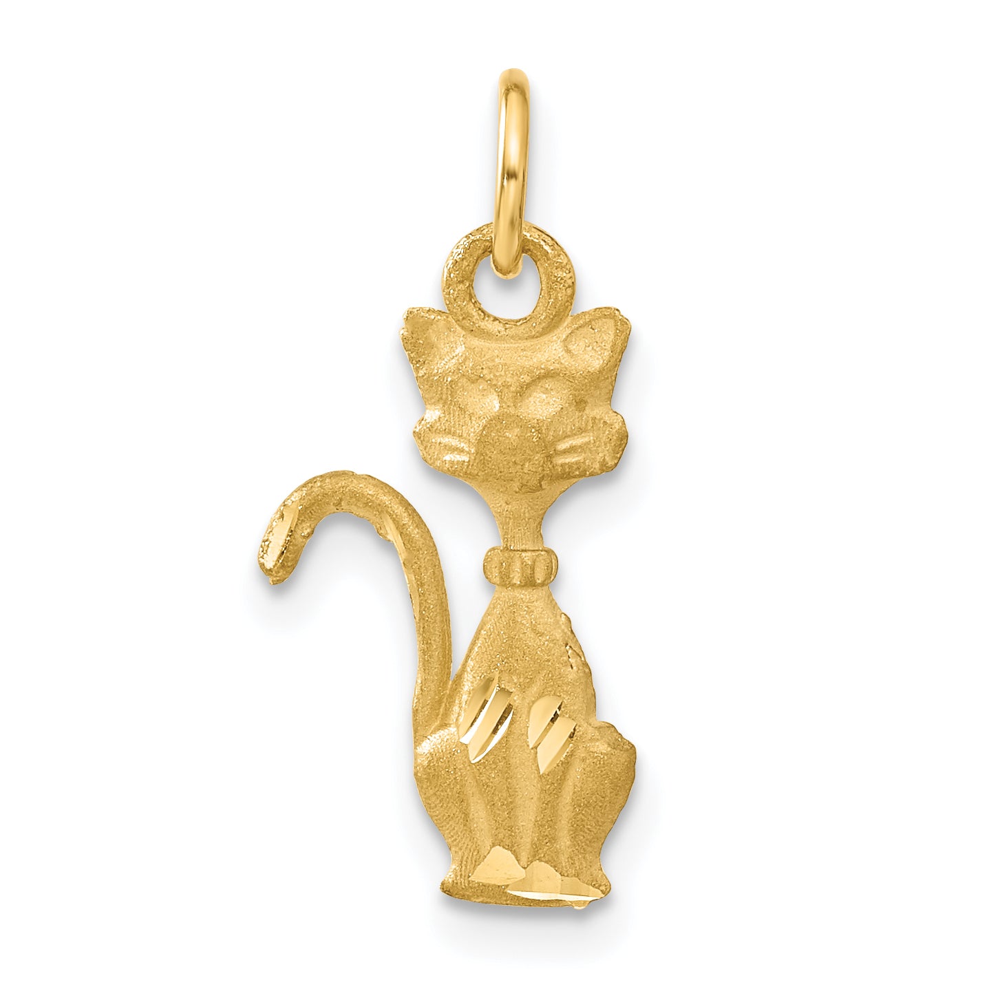 14k Satin Tom Cat Charm