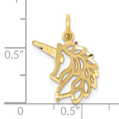 14k Unicorn Head Pendant