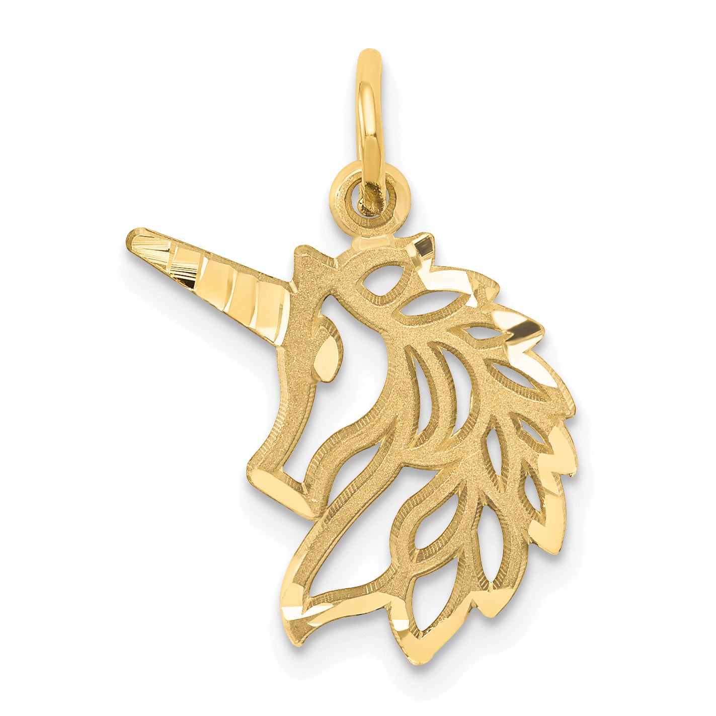 14k Unicorn Head Pendant