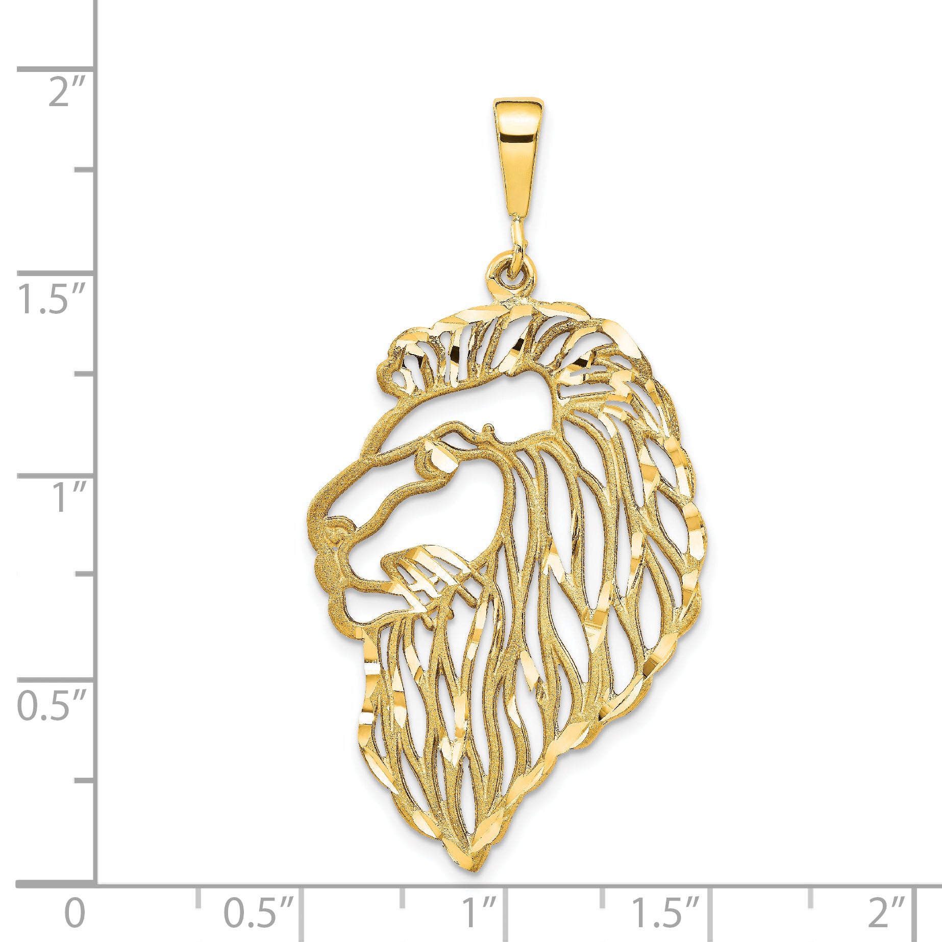 14K Gold Men's Filigree Lion Head Pendant  Elegant Statement Piece