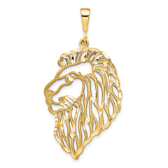 14k Filigree Lions Head Pendant