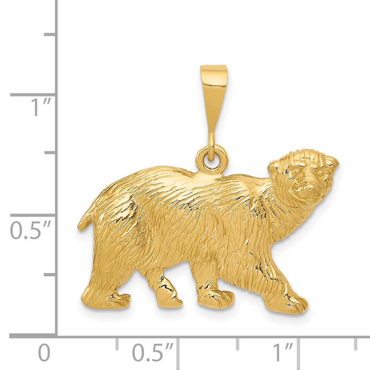 14K Gold Men's Polar Bear Charm Elegant Themed Pendant