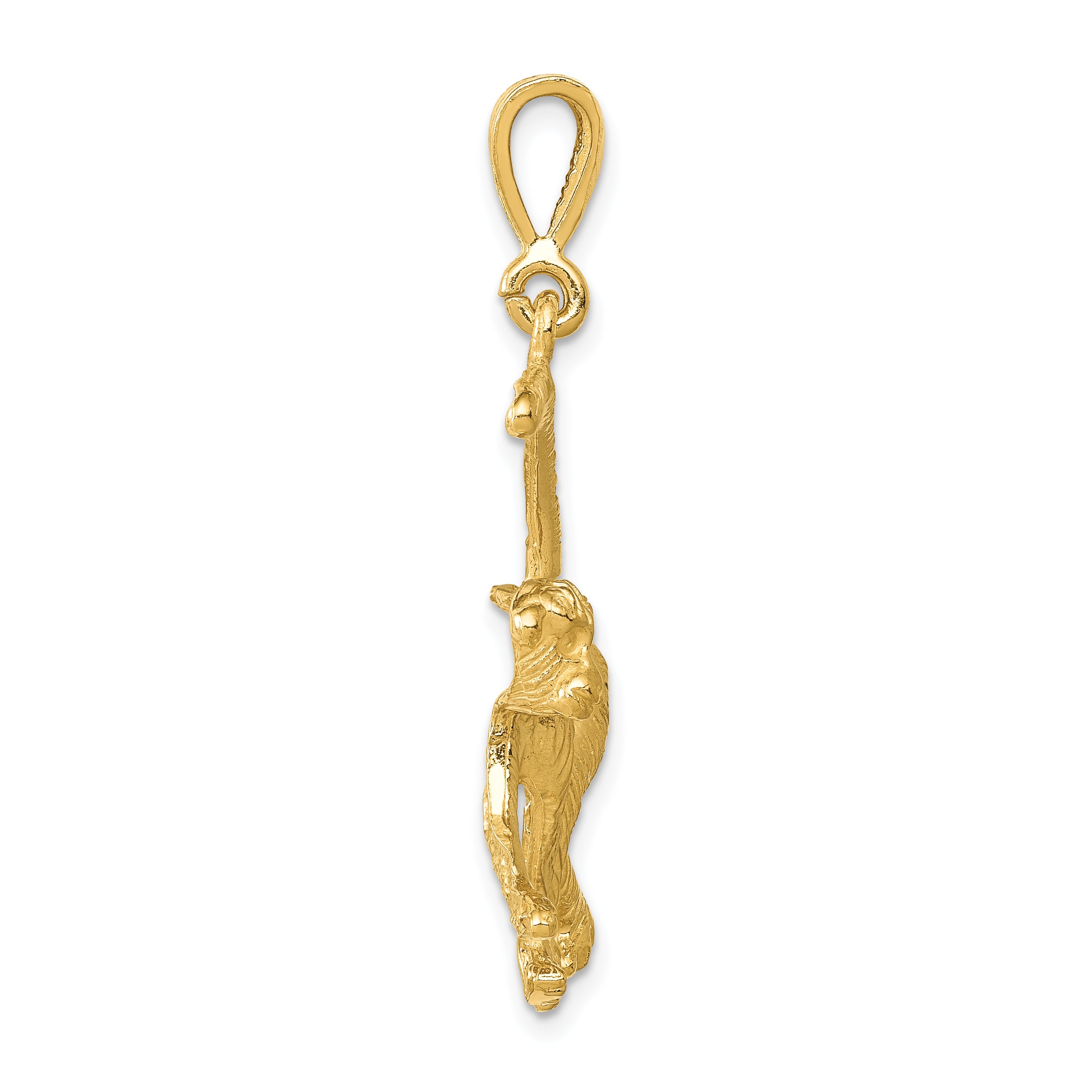 14K Gold Men's Monkey Charm Pendant Elegant Themed Jewelry