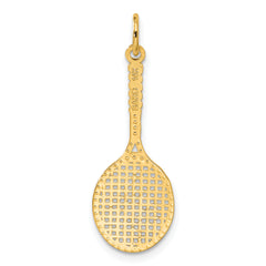 14K Gold Men's Tennis Racquet Charm with Polished Finish