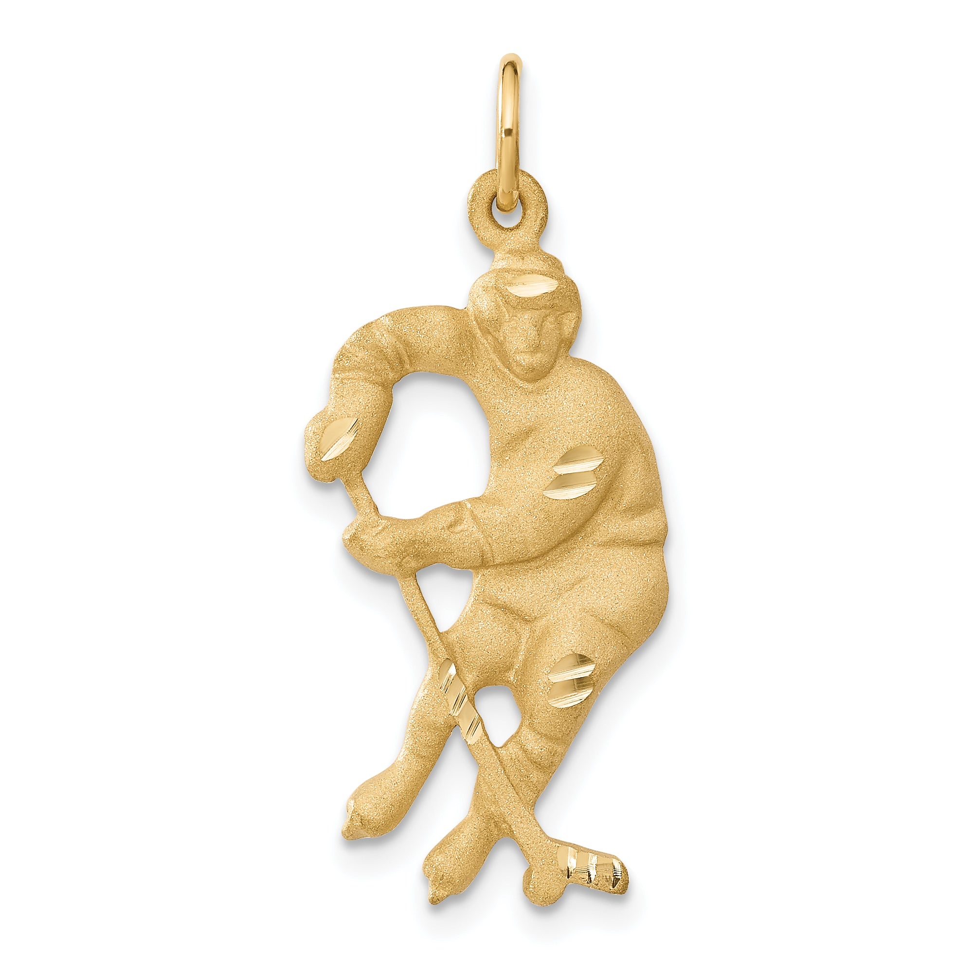 14k Hockey Player Charm