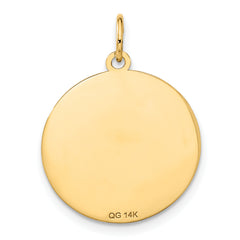 14K Gold Wrestling Disc Charm with Polished Finish Engravable