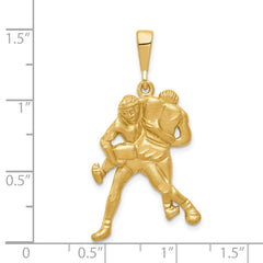 Sophia Jewelers 14K Gold Wrestlers Charm with Diamond-Cut Texture